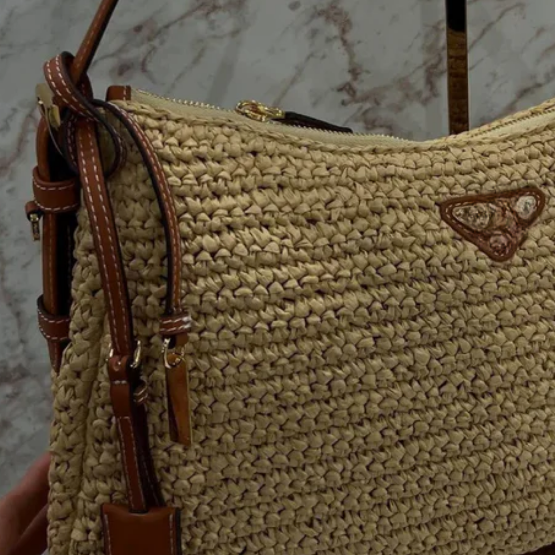 Tasche Prd Amé aus Häkelarbeit & Leder – Groß