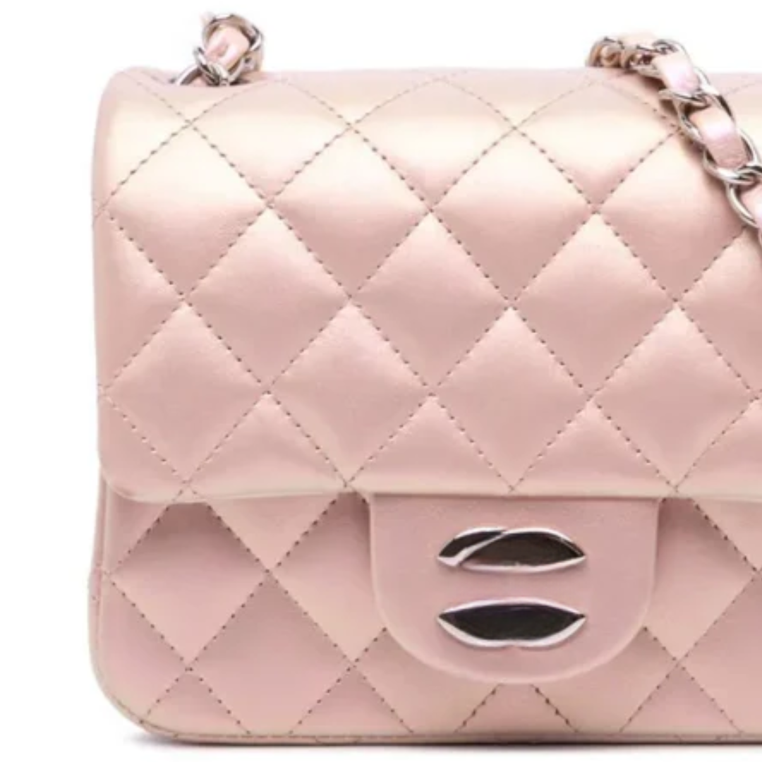 Tasche Classic Flap Mini Rosa Lammleder Gold – CH