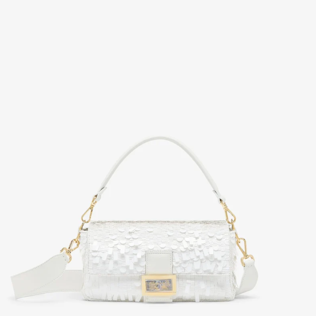 Tasche Weiß Paillettenleder – Fnd Btgt