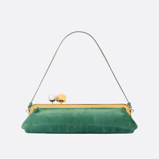 Tasche Jcq LSl Wildleder-Clutch mit Krokodileffekt