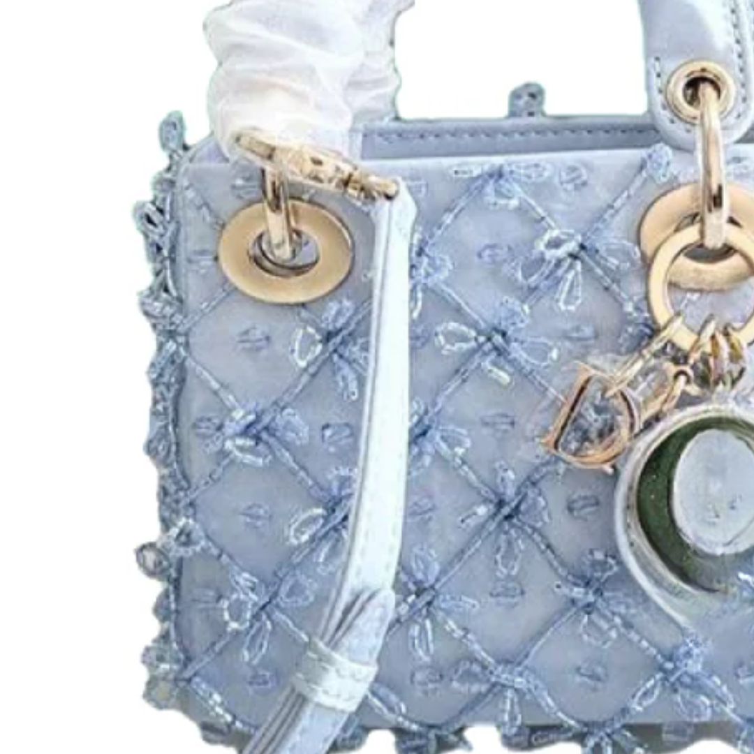 Tasche Micro Bestickt Blau – LD