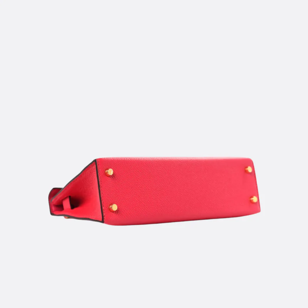 Tasche 20 Kly mit Goldbeschlägen in Rosa