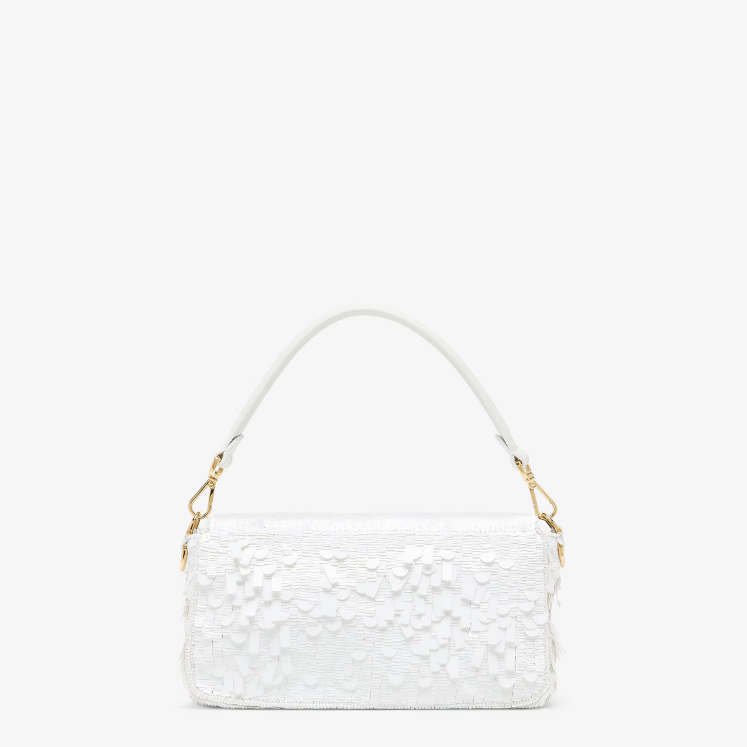 Tasche Weiß Pailletten & Leder – Fnd Bgtt
