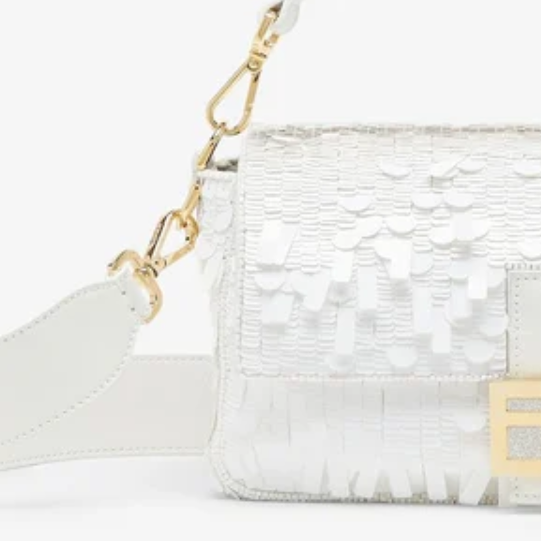 Tasche Weiß Paillettenleder – Fnd Btgt