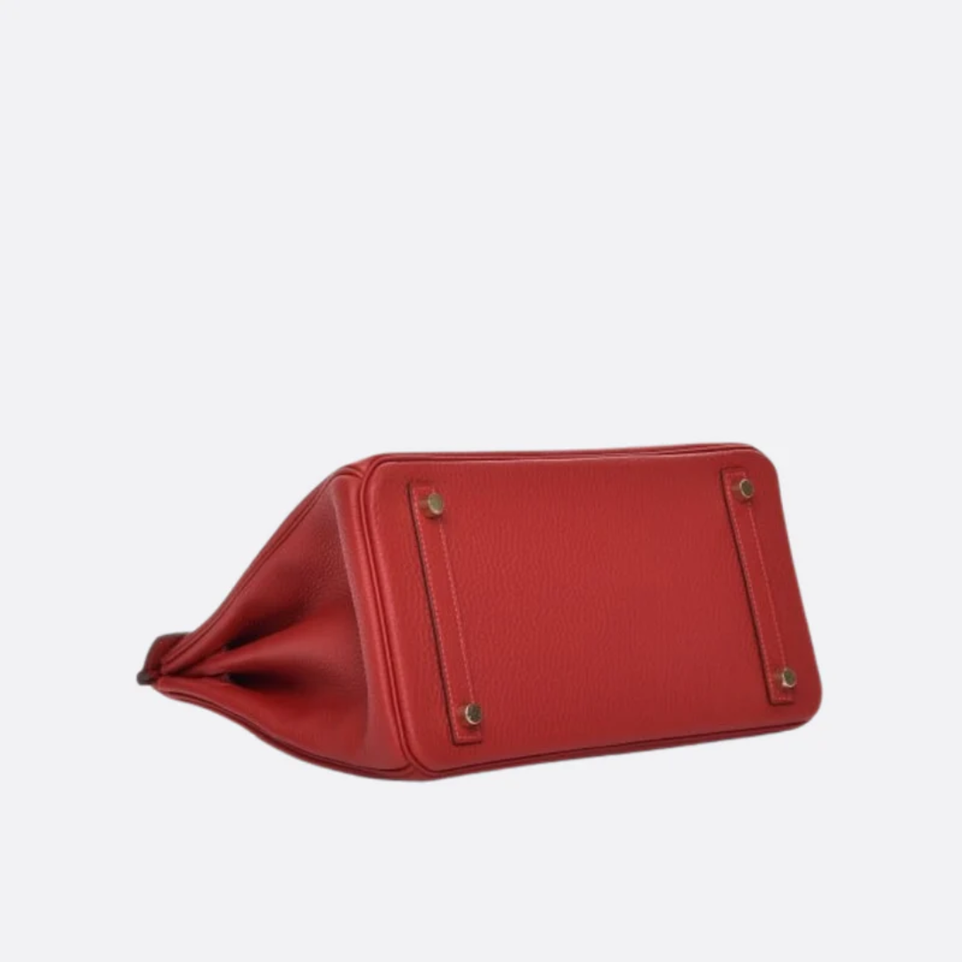 Tasche 30 Brk mit Goldbeschlägen in Rot