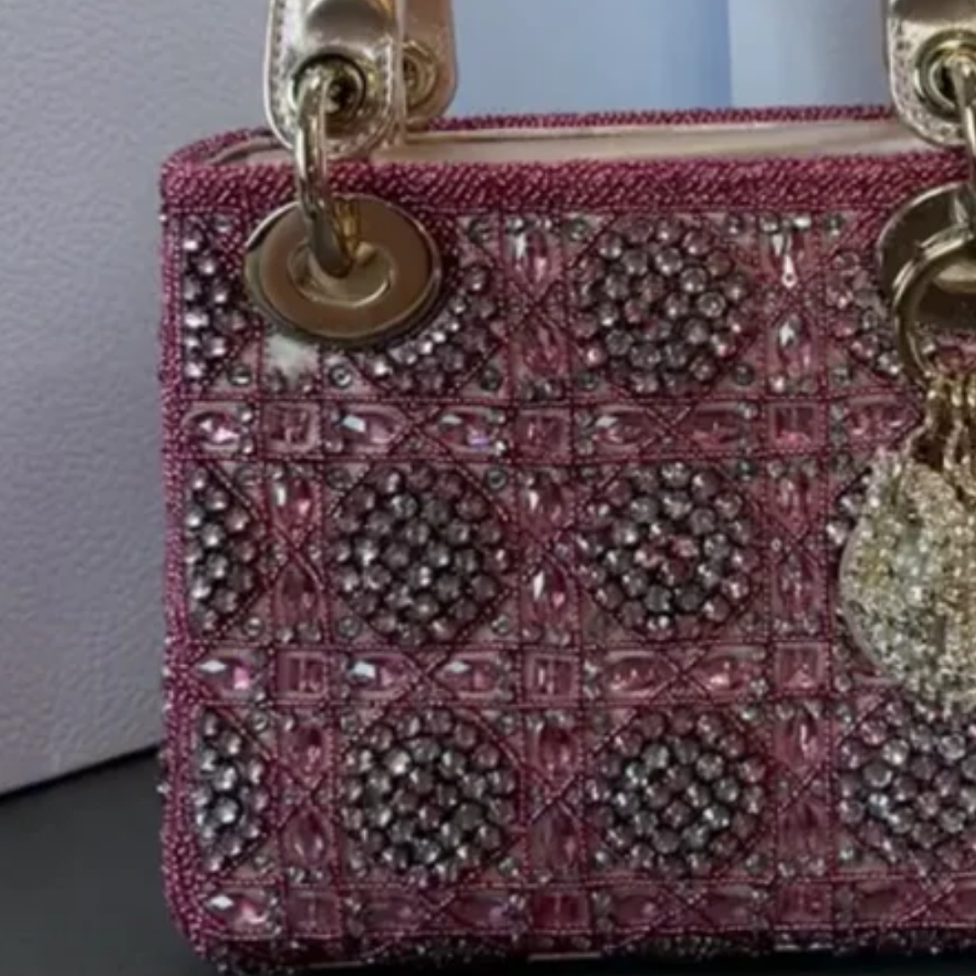 Mini Lady Tasche mit Perlen