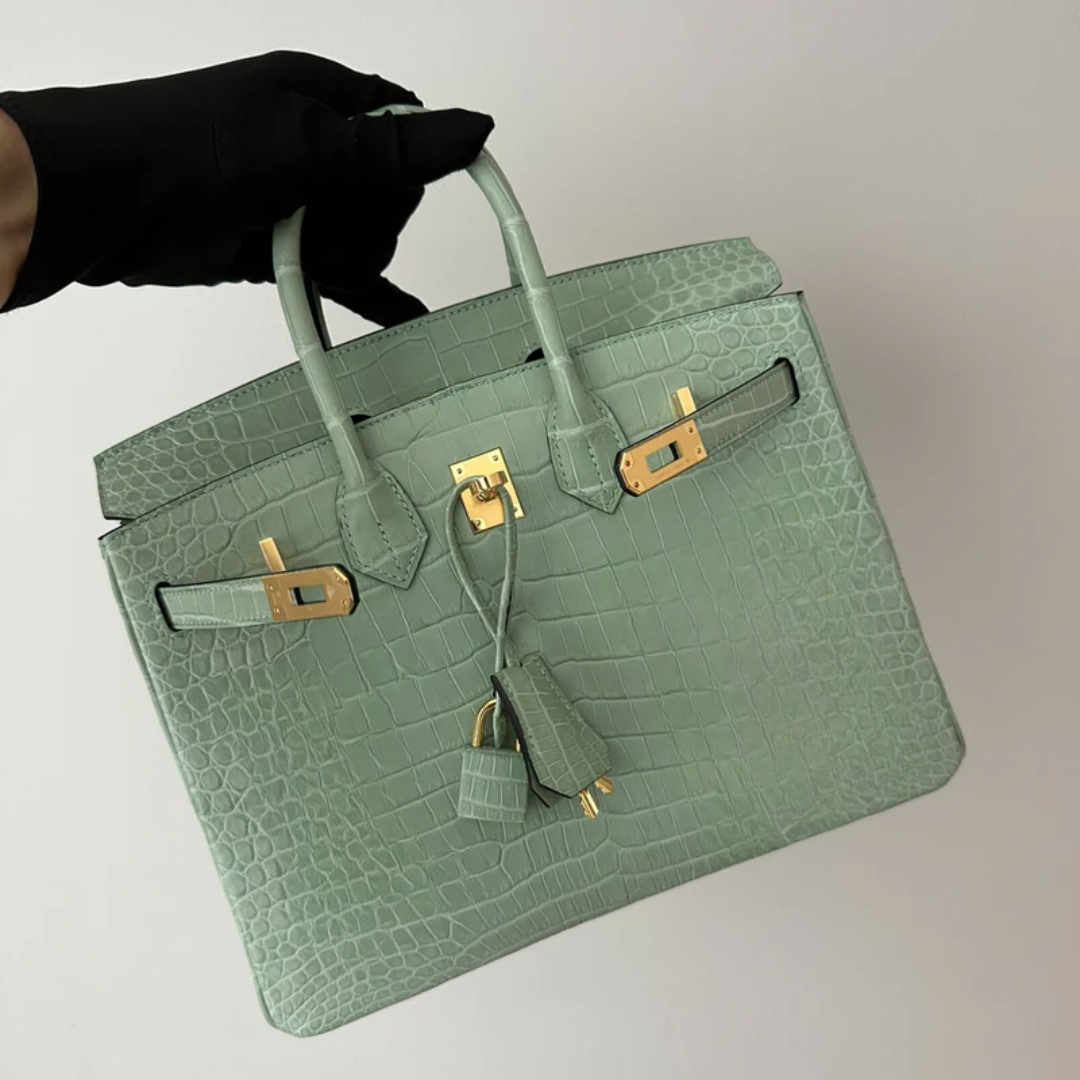 Tasche Kly 28 Vert Alligator & Sandalen Grün – Hms