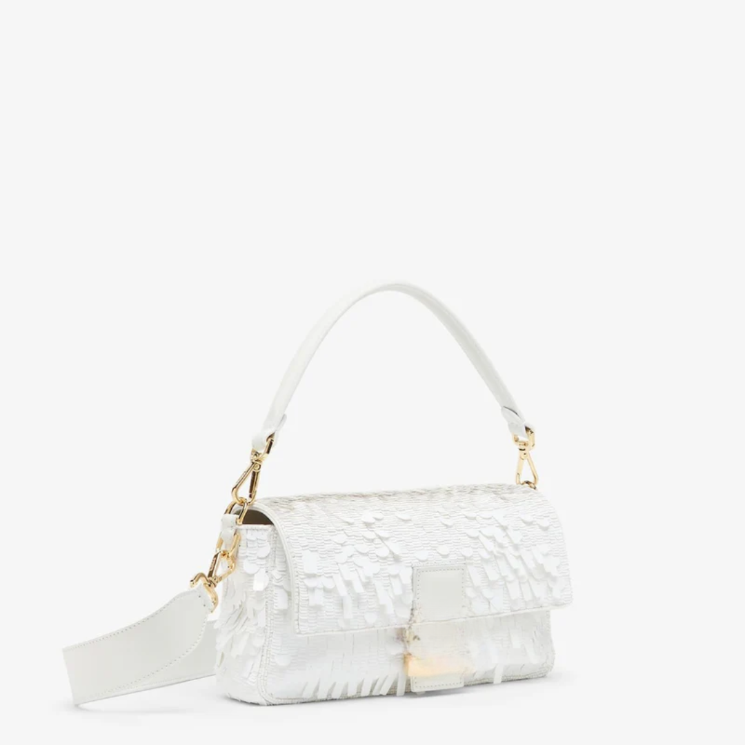 Tasche Weiß Paillettenleder – Fnd Btgt