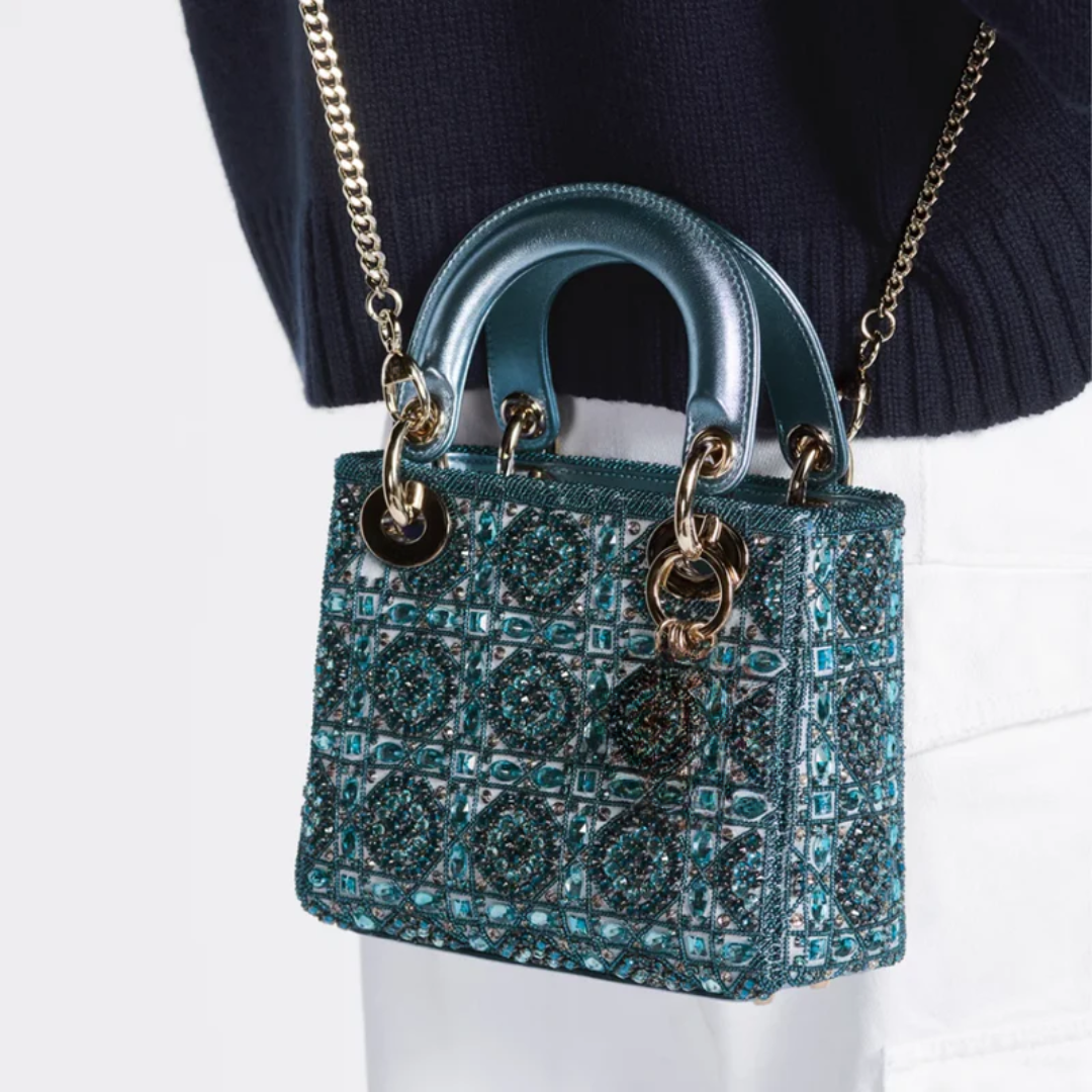 Mini Lady Tasche mit Perlen