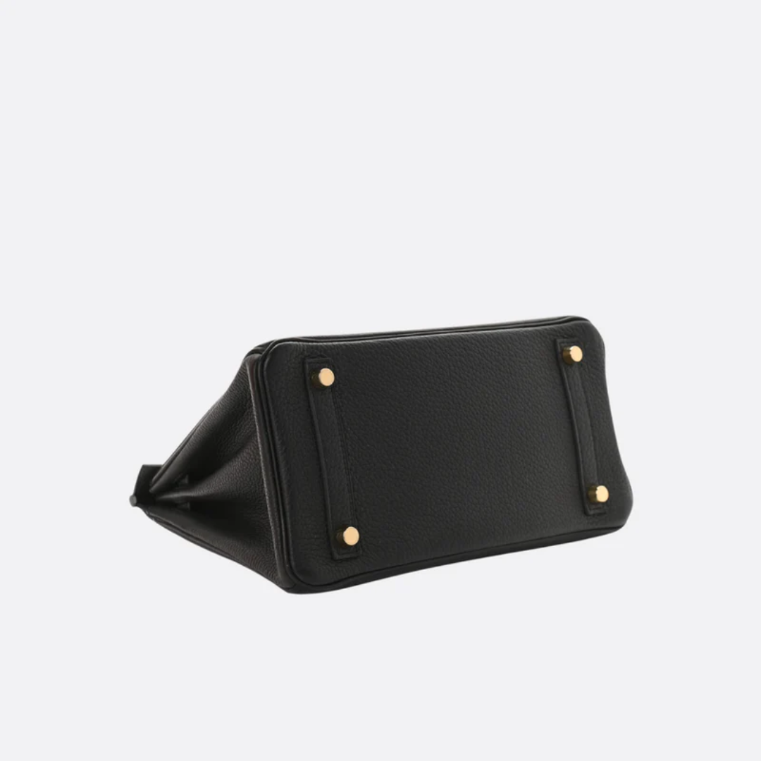 Tasche 25 Brk mit Goldbeschlägen in Schwarz