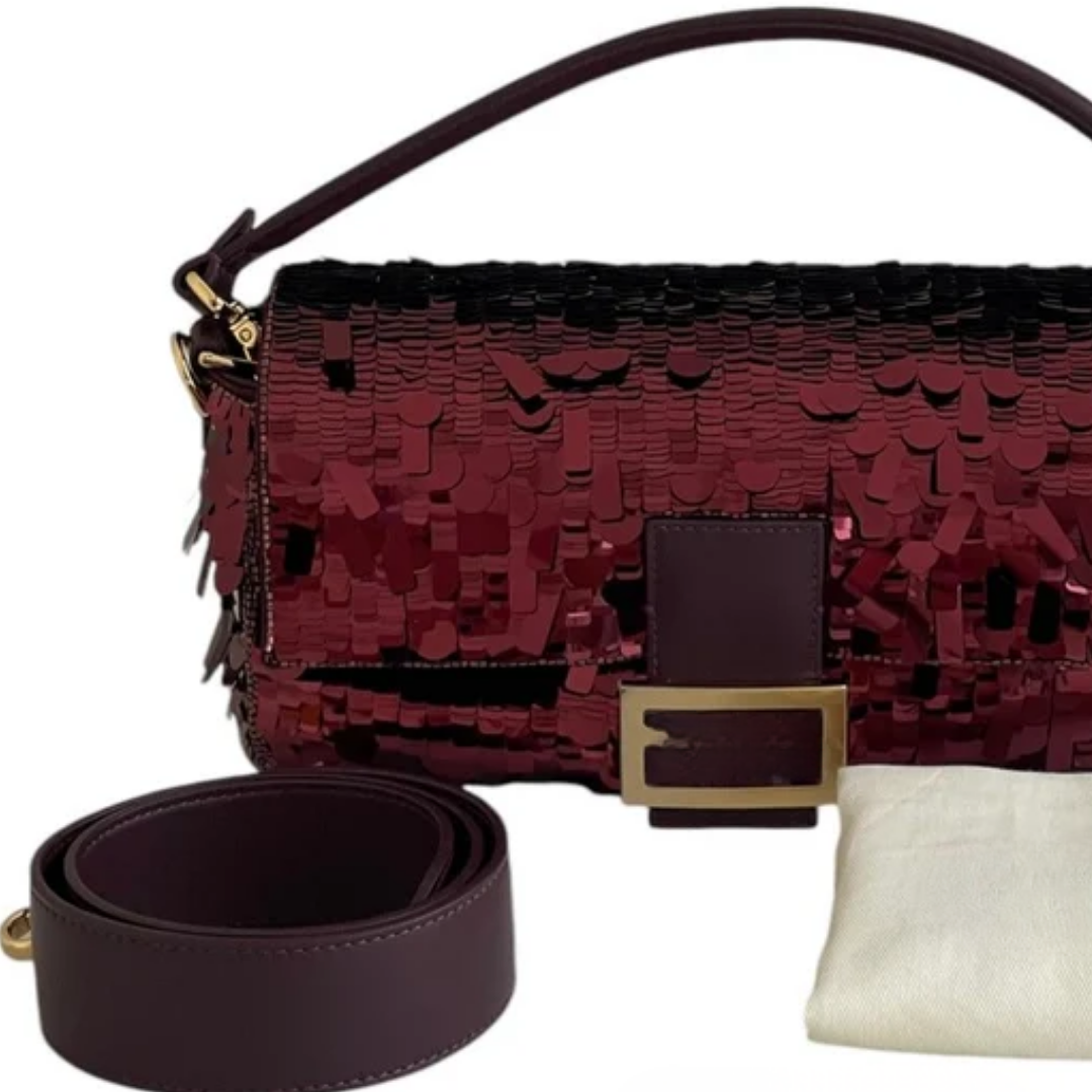 Tasche Rot Pailletten & Leder – Fnd Bgtt