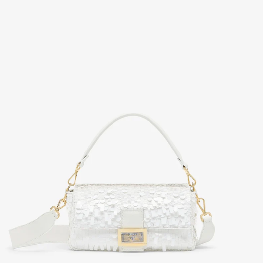 Tasche Weiß Paillettenleder – Fnd Btgt